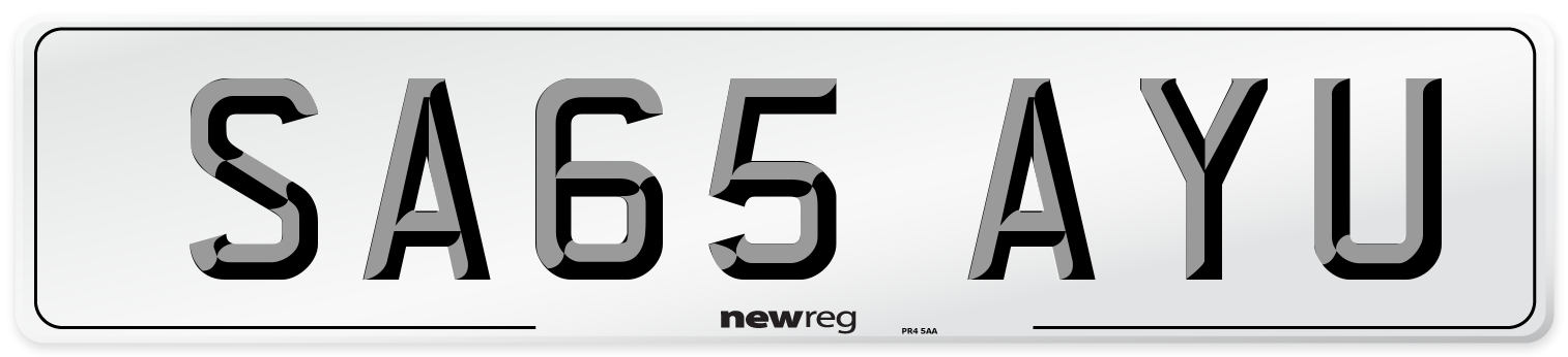 SA65 AYU Number Plate from New Reg